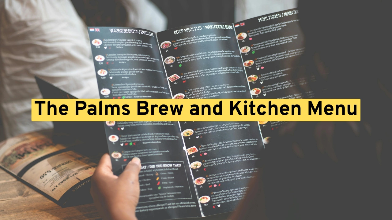 The Palms Brew and Kitchen Menu