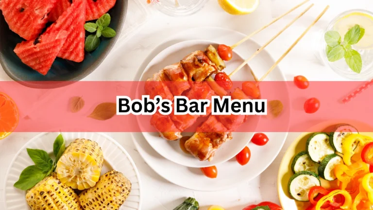 Bob’s Bar Menu