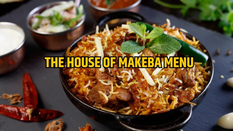 The House of Makeba Menu