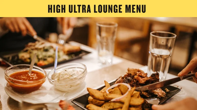 High Ultra Lounge menu