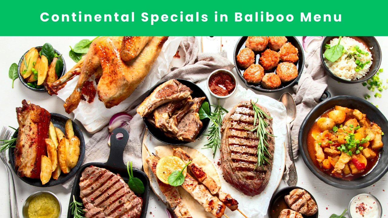 Continental Specials in Baliboo menu