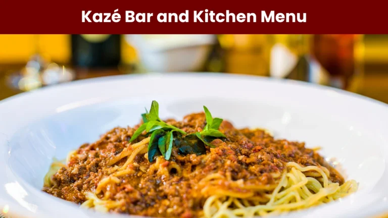 kazé bar and kitchen menu