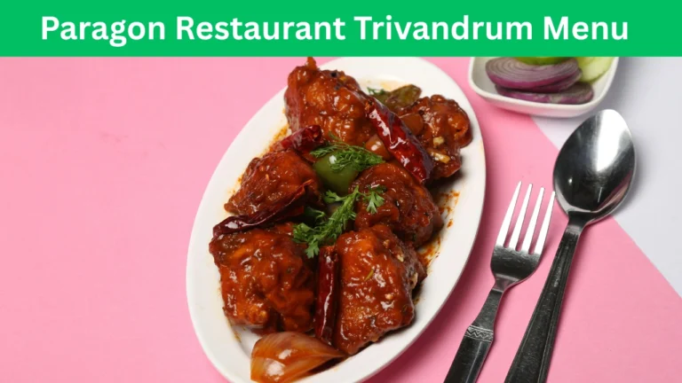 paragon restaurant trivandrum menu