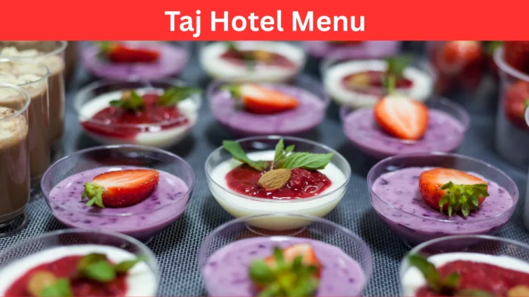 taj hotel menu