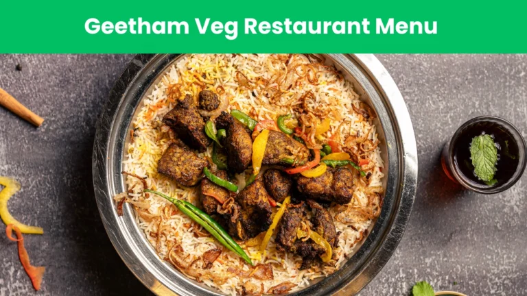 geetham veg restaurant menu