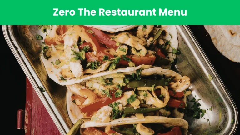 zero the restaurant menu