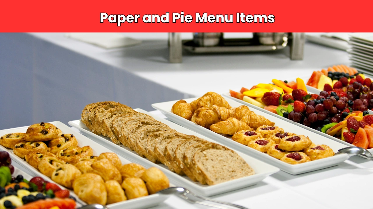 Paper and Pie Menu Items