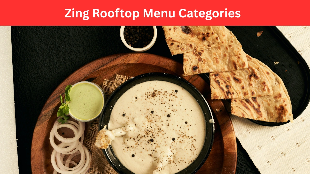 Zing Rooftop Menu Categories