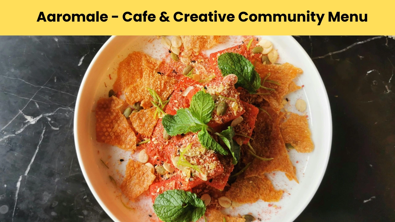 aaromale - cafe & creative community menu
