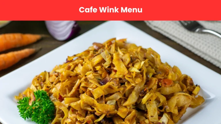 Cafe Wink Menu