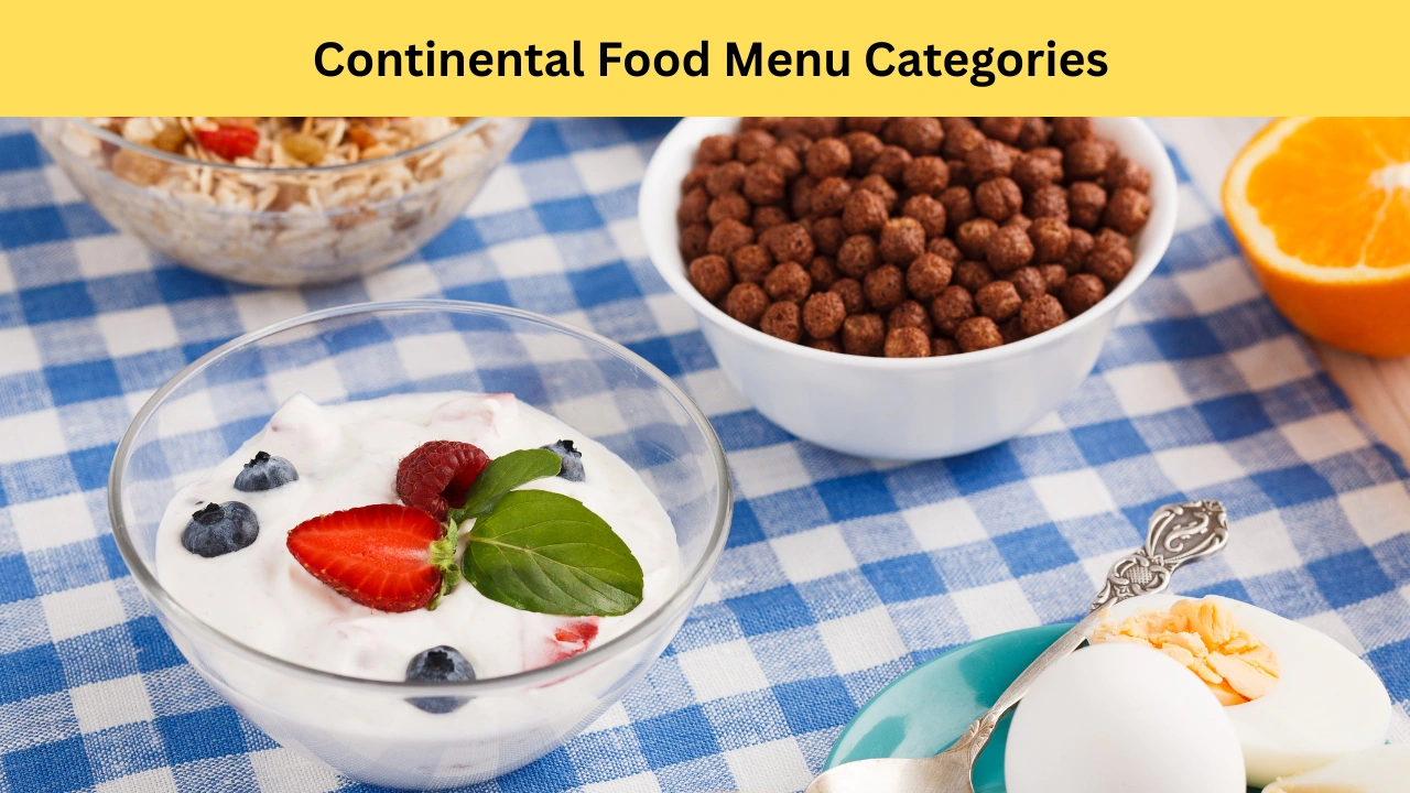 Continental Food Menu Categories