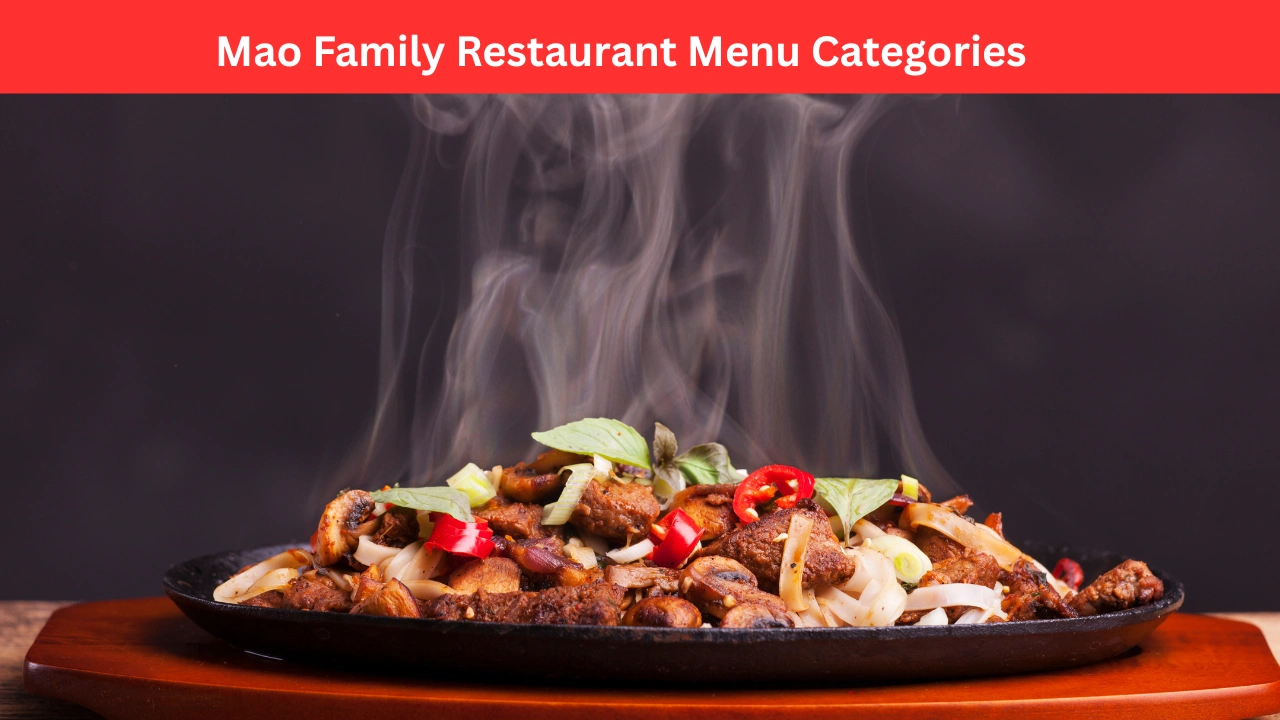 Mao Family Restaurant Menu Categories