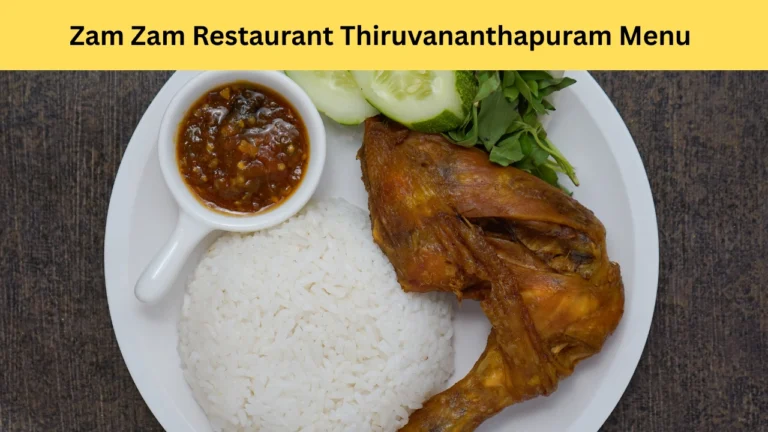 Zam Zam Restaurant Thiruvananthapuram Menu