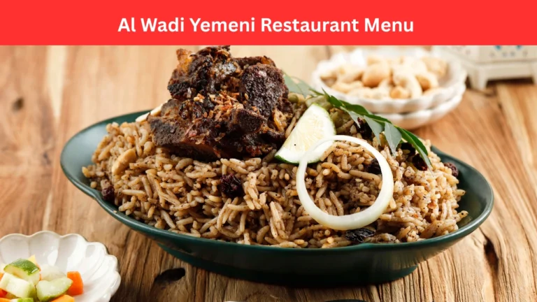 al wadi yemeni restaurant menu