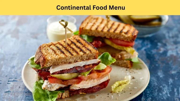 continental food menu
