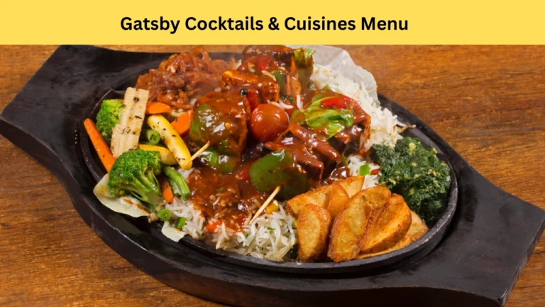 gatsby cocktails & cuisines menu