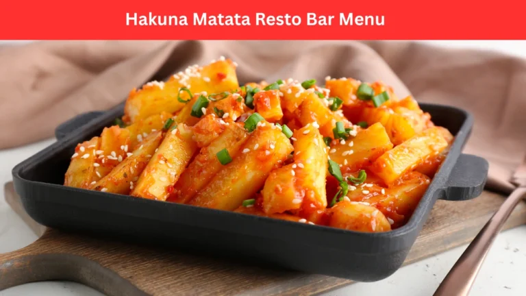 hakuna matata resto bar menu