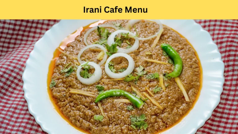 irani cafe menu