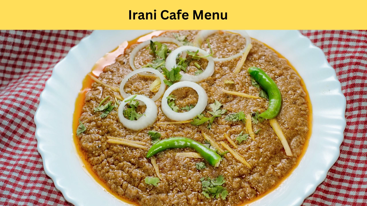 irani cafe menu