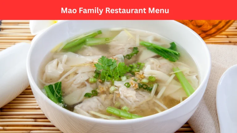 mao family restaurant menu