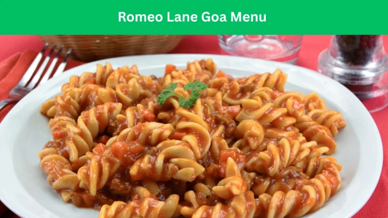 romeo lane goa menu