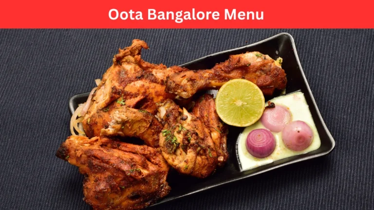 oota bangalore menu