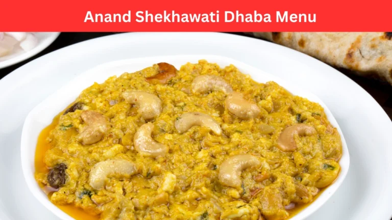 anand shekhawati dhaba menu